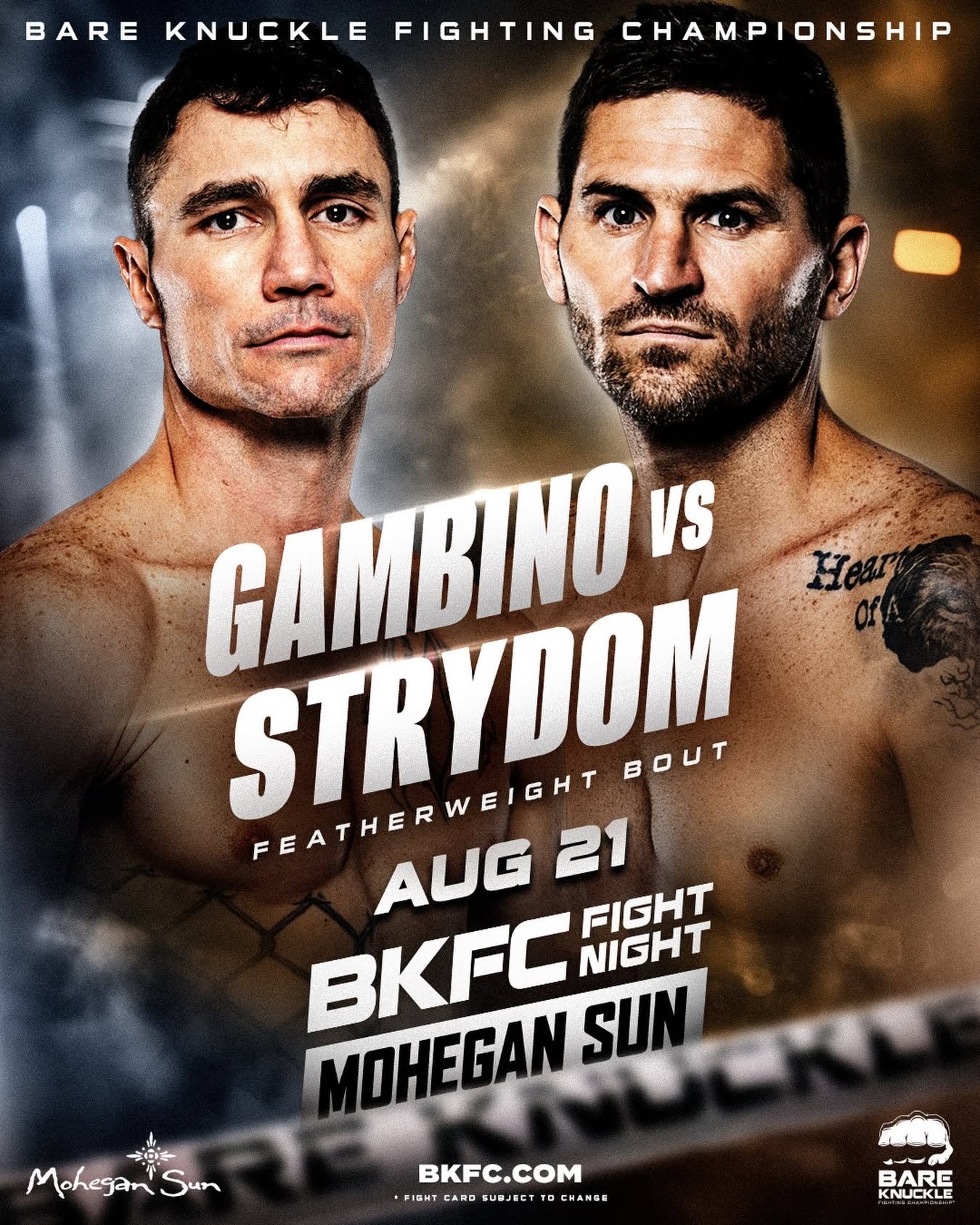 BKFC Fight Night — Gambino vs. Tommy Strydom promotional poster